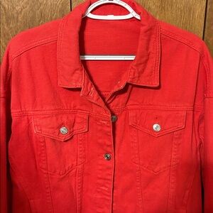 Women's Red Denim Jacket